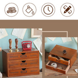 Maxbell Wooden Chest Drawers Storage Organizer Desktop Box Cabinet Wood 4 Drawers