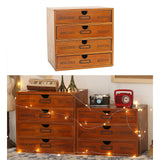 Maxbell Wooden Chest Drawers Storage Organizer Desktop Box Cabinet Wood 4 Drawers