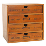 Maxbell Wooden Chest Drawers Storage Organizer Desktop Box Cabinet Wood 4 Drawers