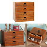 Maxbell Wooden Chest Drawers Storage Organizer Desktop Box Cabinet Wood 4 Drawers