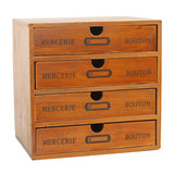 Maxbell Wooden Chest Drawers Storage Organizer Desktop Box Cabinet Wood 4 Drawers