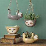 Maxbell Cute Cartoon Hanging Planters Indoor Outdoor Plants Flower Pot  Grey