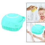 Maxbell Gentle Silicone Shower Bath Brush Body Scrub with Shampoo Lotion Dispenser Green
