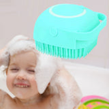 Maxbell Gentle Silicone Shower Bath Brush Body Scrub with Shampoo Lotion Dispenser Green