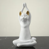 Maxbell Yoga Cat Statue Decorative Figurine Decor Cats Ornament Facing Dog Pose