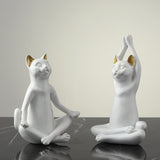 Maxbell Yoga Cat Statue Decorative Figurine Decor Cats Ornament Facing Dog Pose