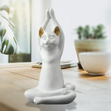 Maxbell Yoga Cat Statue Decorative Figurine Decor Cats Ornament Facing Dog Pose