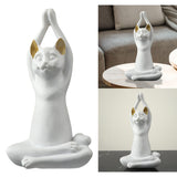 Maxbell Yoga Cat Statue Decorative Figurine Decor Cats Ornament Facing Dog Pose