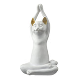 Maxbell Yoga Cat Statue Decorative Figurine Decor Cats Ornament Facing Dog Pose