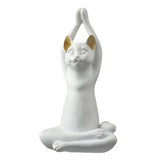 Maxbell Yoga Cat Statue Decorative Figurine Decor Cats Ornament Facing Dog Pose