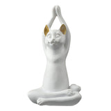 Maxbell Yoga Cat Statue Decorative Figurine Decor Cats Ornament Facing Dog Pose