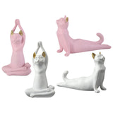 Maxbell Yoga Cat Statue Decorative Figurine Decor Cats Ornament Mountain Posture