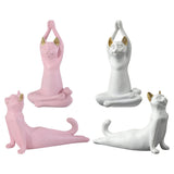 Maxbell Yoga Cat Statue Decorative Figurine Decor Cats Ornament Mountain Posture