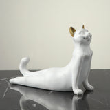 Maxbell Yoga Cat Statue Decorative Figurine Decor Cats Ornament Mountain Posture