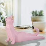 Maxbell Yoga Cat Statue Decorative Figurine Decor Cats Ornament Mountain Pink