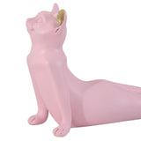 Maxbell Yoga Cat Statue Decorative Figurine Decor Cats Ornament Mountain Pink