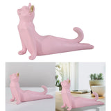 Maxbell Yoga Cat Statue Decorative Figurine Decor Cats Ornament Mountain Pink