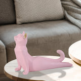 Maxbell Yoga Cat Statue Decorative Figurine Decor Cats Ornament Mountain Pink