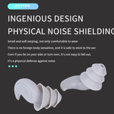 Maxbell Noise Reduction Ear Plugs Silicone Sound Blocking for Sleep Snoring Swimming White