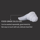 Maxbell Noise Reduction Ear Plugs Silicone Sound Blocking for Sleep Snoring Swimming White