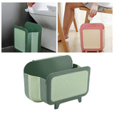 Maxbell 1x Portable Kitchen Foldable Trash Can Wall Hanging Cabinet Door Office green