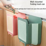 Maxbell 1x Portable Kitchen Foldable Trash Can Wall Hanging Cabinet Door Office green