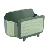 Maxbell 1x Portable Kitchen Foldable Trash Can Wall Hanging Cabinet Door Office green