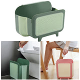 Maxbell 1x Portable Kitchen Foldable Trash Can Wall Hanging Cabinet Door Office green