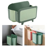 Maxbell 1x Portable Kitchen Foldable Trash Can Wall Hanging Cabinet Door Office green