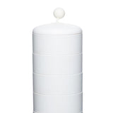 Maxbell 5-Tier 360 Rotating Jewelry Box Case Tower with Lid Earring Holder White