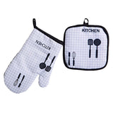 Maxbell 2pcs Oven Cotton Gloves Pot Holder Cooking Heat Resistant Mitt Kitchen