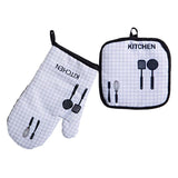 Maxbell 2pcs Oven Cotton Gloves Pot Holder Cooking Heat Resistant Mitt Kitchen