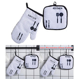 Maxbell 2pcs Oven Cotton Gloves Pot Holder Cooking Heat Resistant Mitt Kitchen