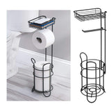 Maxbell Freestanding Toilet Paper Holder with Tray Bathroom Tissue Holder for 3 Roll