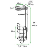 Maxbell Freestanding Toilet Paper Holder with Tray Bathroom Tissue Holder for 3 Roll