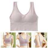 Maxbell Womens U Neck Padded Lingerie Bralette Bra Crop Top Cami Tank Light Coffee