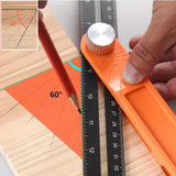 Maxbell Multifunctional Sliding T-Bevel Gauge Level for Carpenter Architect Engineer Range 40cm