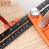 Maxbell Multifunctional Sliding T-Bevel Gauge Level for Carpenter Architect Engineer Range 40cm