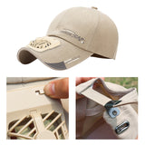 Maxbell Outdoor Cooling Fan Hat Baseball Cap Sun Hat Outdoor Camping Light khaki