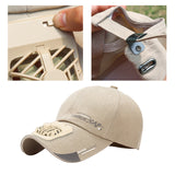 Maxbell Outdoor Cooling Fan Hat Baseball Cap Sun Hat Outdoor Camping Light khaki