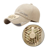 Maxbell Outdoor Cooling Fan Hat Baseball Cap Sun Hat Outdoor Camping Light khaki