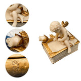 Maxbell Golden Cherub Trinket Box Keepsake Box Jewelry Necklace Earring Storage Case