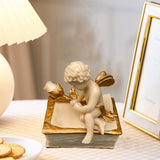 Maxbell Golden Cherub Trinket Box Keepsake Box Jewelry Necklace Earring Storage Case