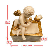 Maxbell Golden Cherub Trinket Box Keepsake Box Jewelry Necklace Earring Storage Case