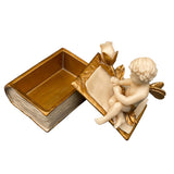 Maxbell Golden Cherub Trinket Box Keepsake Box Jewelry Necklace Earring Storage Case