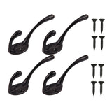 Maxbell 4x Wall-mounted Clothes Coat Hooks Key Towel Hanger Bathroom Bedroom Black