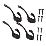 Maxbell 4x Wall-mounted Clothes Coat Hooks Key Towel Hanger Bathroom Bedroom Black