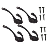 Maxbell 4x Wall-mounted Clothes Coat Hooks Key Towel Hanger Bathroom Bedroom Black