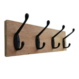 Maxbell 4x Wall-mounted Clothes Coat Hooks Key Towel Hanger Bathroom Bedroom Black