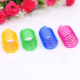 Maxbell 4Pieces Cat Spring Toy Plastic Colorful Coil Spiral Springs for Kittens Cat